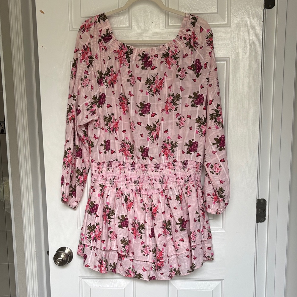 LoveShackFancy Pink Floral Dress Netra Mini Rosemary Mauve XL - Picture 7 of 7